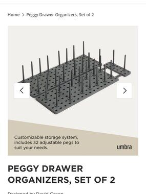 Set of 2, Umbra Peggy Drawer Organizers